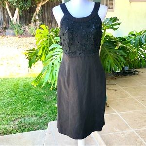 Anthropologie Postmark Oleander Black Linen Dress - Size 6
